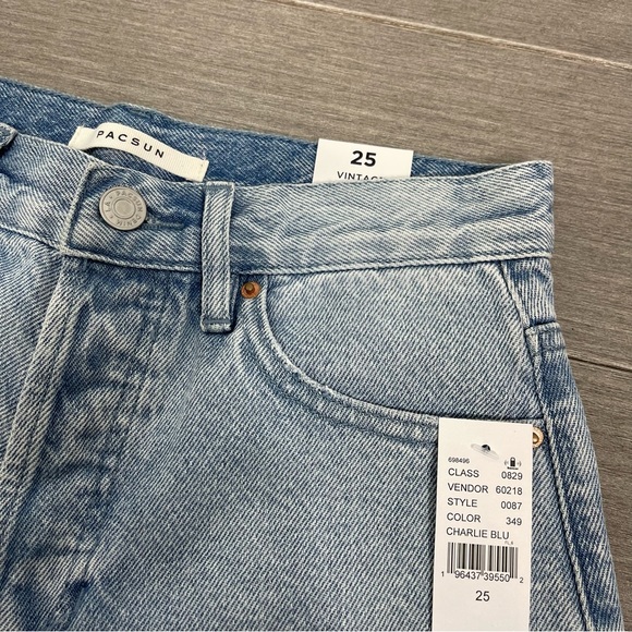NWT PacSun Light Blue Ripped Vintage High Waisted Denim Shorts 25 Boho Beach - Picture 11 of 16